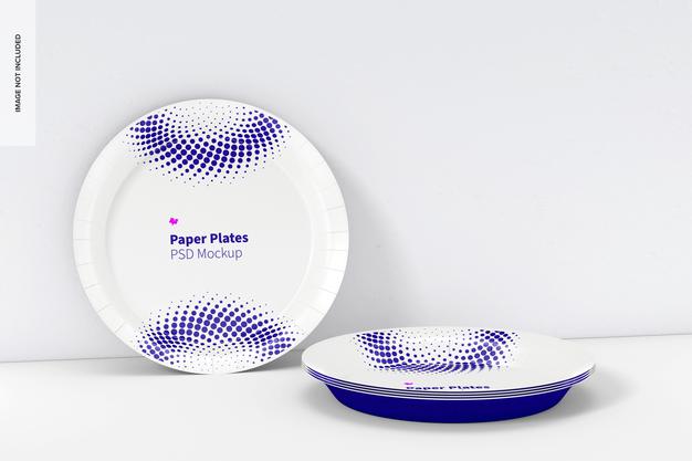 Paper Plates Mockup Psd