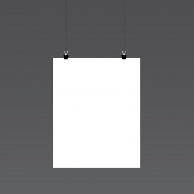 White Paper Portrait Poster Mockup