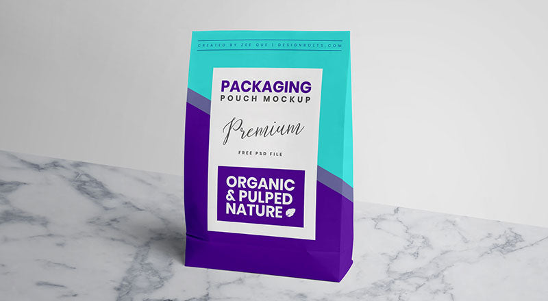 Paper Pouch Packaging Mockup Psd
