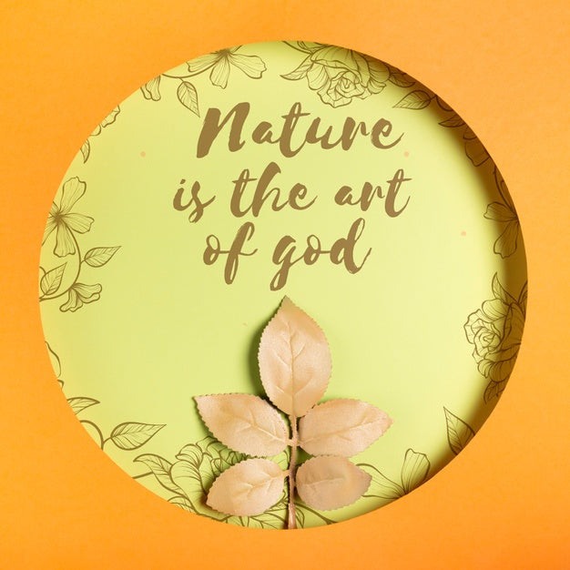 Paper Shape With Leaves Inside And Message Psd