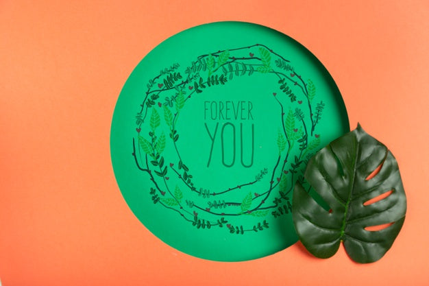 Paper Shape With Realistic Leaf Beside Psd