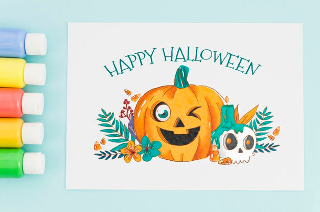 Paper Sheet With Happy Halloween Concept Psd
