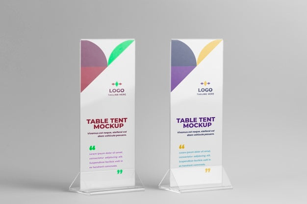 Paper Table Tent Mockup Isolated Psd