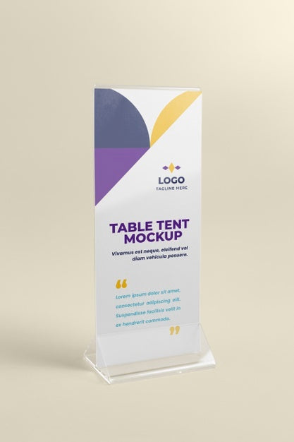 Paper Table Tent Mockup Isolated Psd