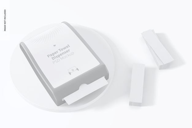 Paper Towel Dispenser Mockup, Perspective View Psd