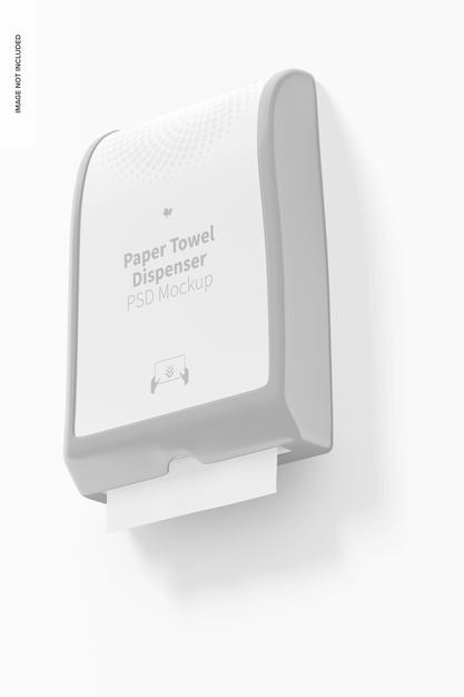 Paper Towel Dispenser Mockups, Low Angle View Psd