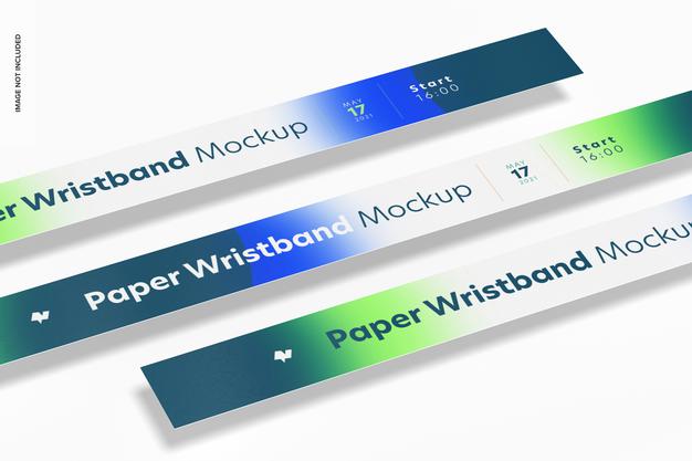 Paper Wristband Mockup, Close Up Psd