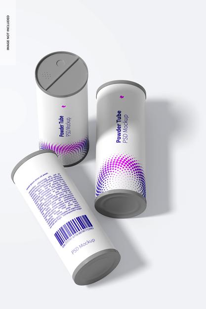 Paperboard Powder Tubes Mockup View Psd