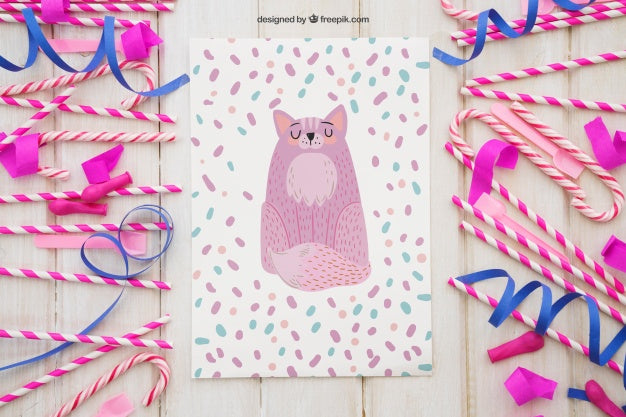 Party Composition With Paper Psd