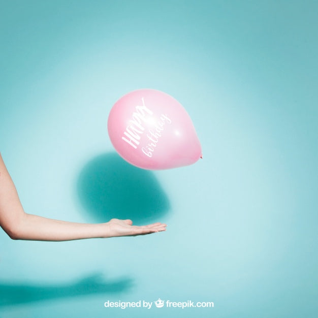 Party Concept With Arm And Balloon Psd