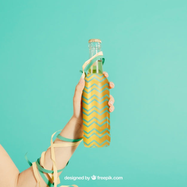 Party Concept With Arm Holding Bottle Psd