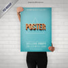 Party Poster Mockup In Retro Style Psd