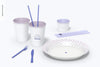 Party Supplies Mockup, Front View Psd