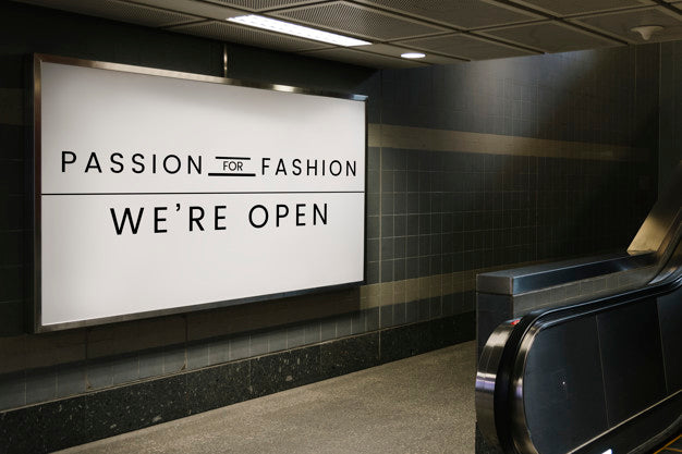 Passion For Fashion Signboard Mockup Psd