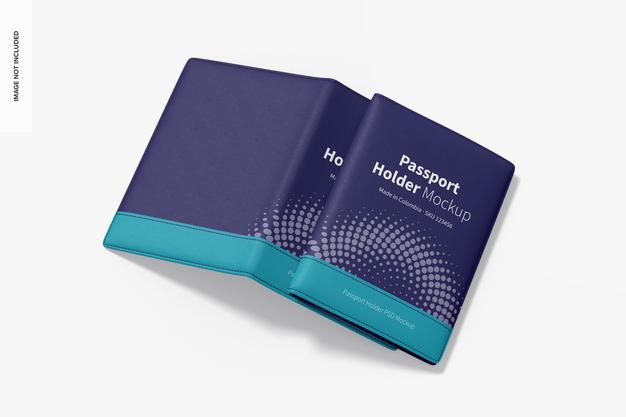 Passport Holders Mockup, Opened Psd