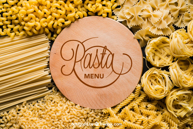 Pasta Mockup With Board Psd