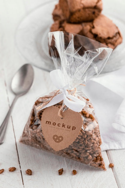 Pastry In Transparent Packaging High Angle Psd