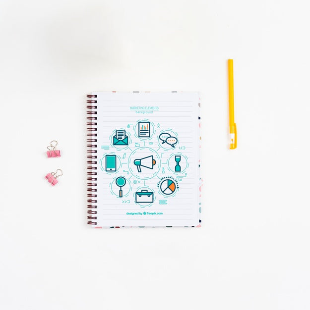 Pen And Notebook Office Desk Psd