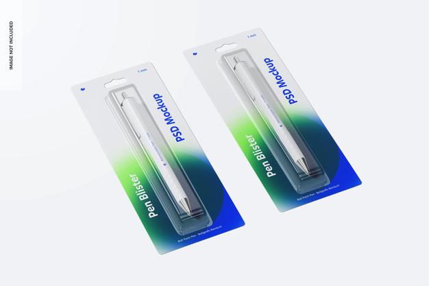 Pen Blisters Mockup Psd