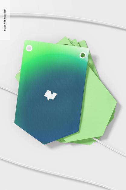 Pennant Banner Mockups, Stacked Psd
