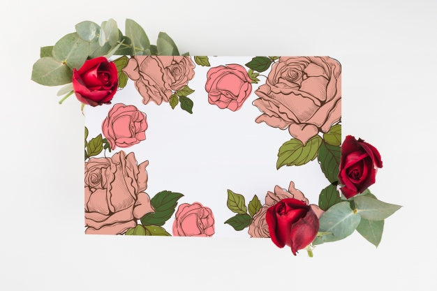 Peony Flower Placard Mockup Psd