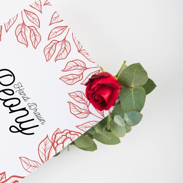 Peony Flower Placard Mockup Psd