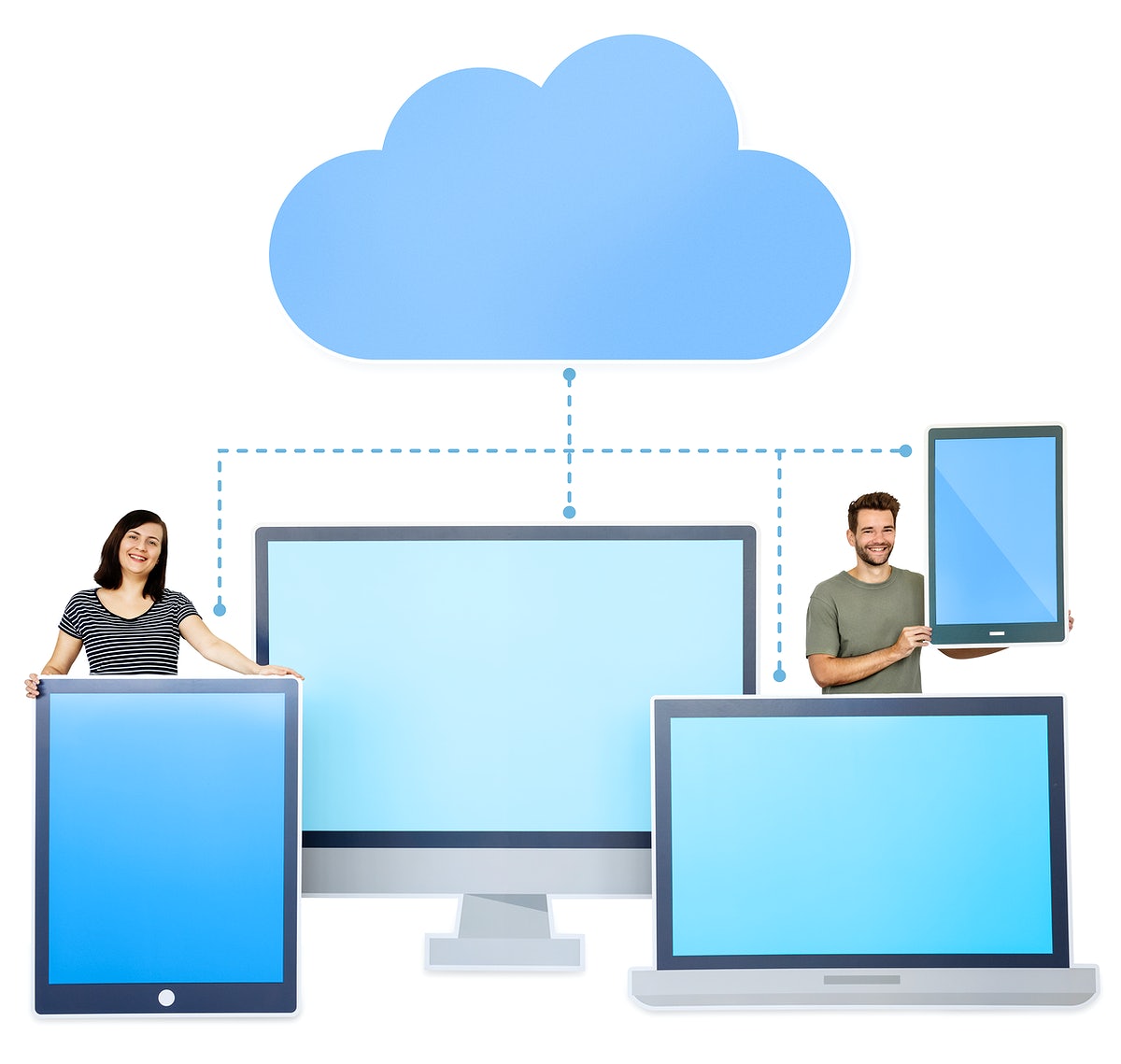 People And Cloud Computing Icons