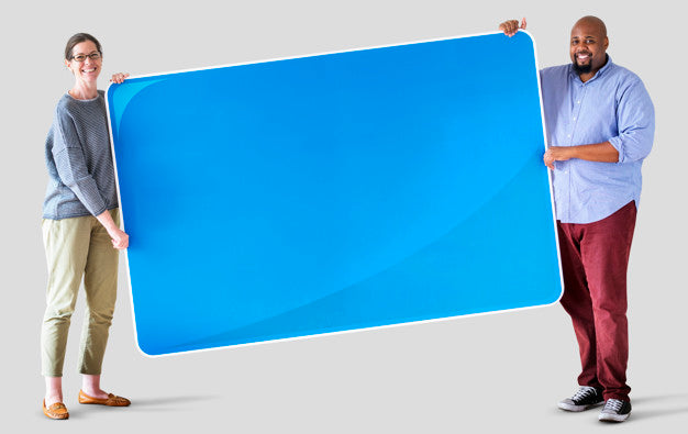 People Holding A Blank Board Psd