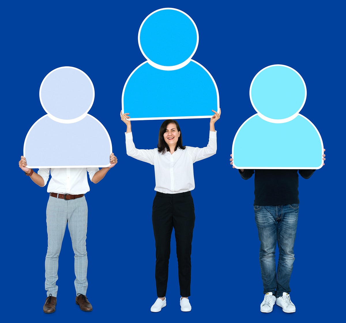 People Holding Up Career Profiles