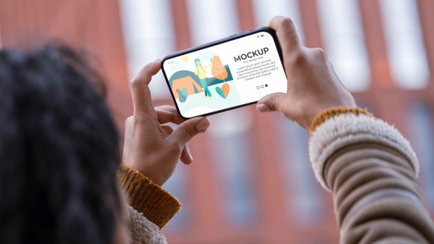 People With Technology Mockup Psd