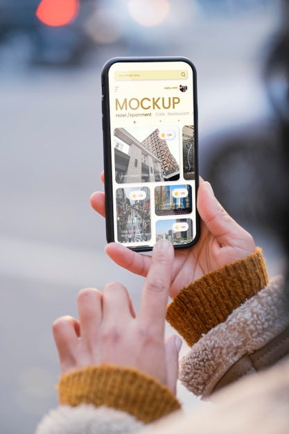 People With Technology Mockup Psd