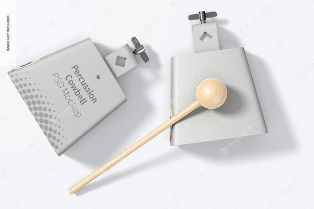 Percussion Cowbells Mockup, Top View Psd