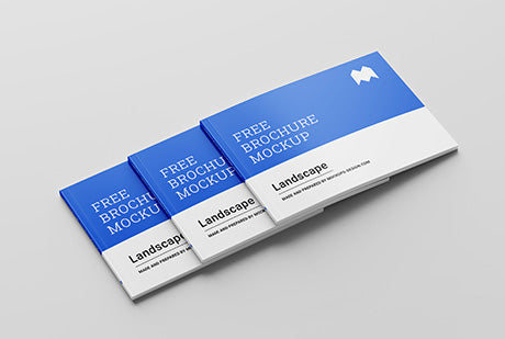Perfect Binding Landscape Brochure Mockup