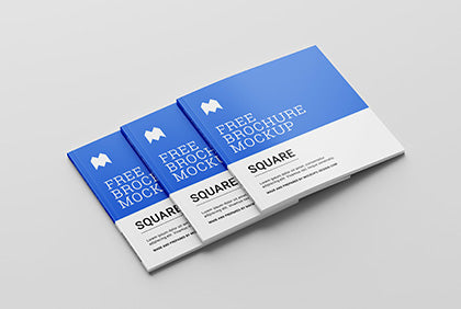 Perfect Binding Square Brochure Mockup
