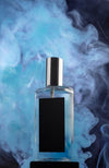 Perfume Bottle And Blue Smoke Psd