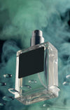 Perfume Bottle And Green Smoke Psd