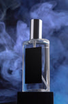 Perfume Bottle And Purple Smoke Psd