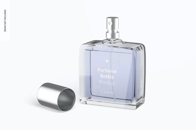 Perfume Bottle Mockup, Opened Psd
