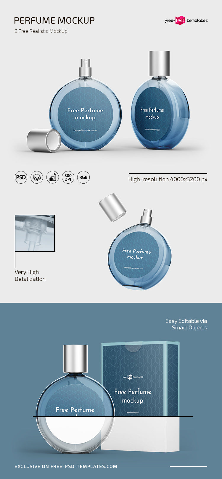 Perfume Mockup Template In Psd