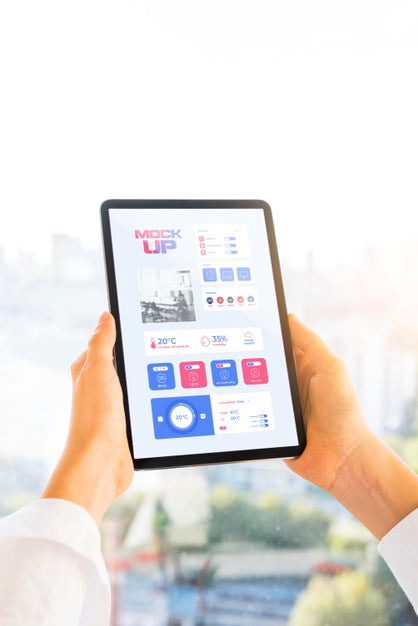 Person Holding Business Tablet Psd