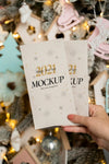 Person Holding New Year Mock-Up Cards Psd