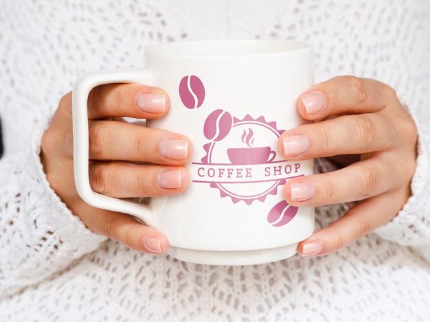 Person Holding White Coffee Mug Mock-Up Psd