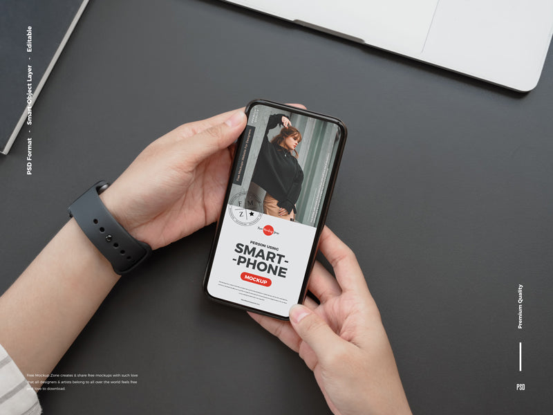 Person Using Smartphone Mockup