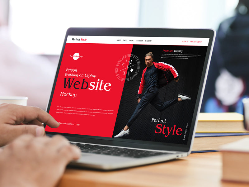 Person Working On Laptop Website Mockup