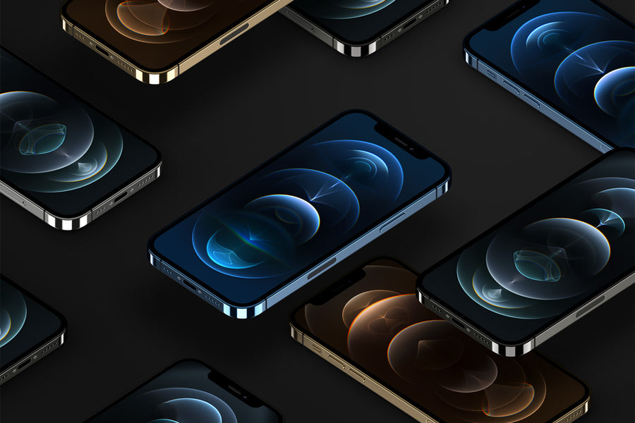 Perspective Psd Iphone 12 Pro Mockup Set
