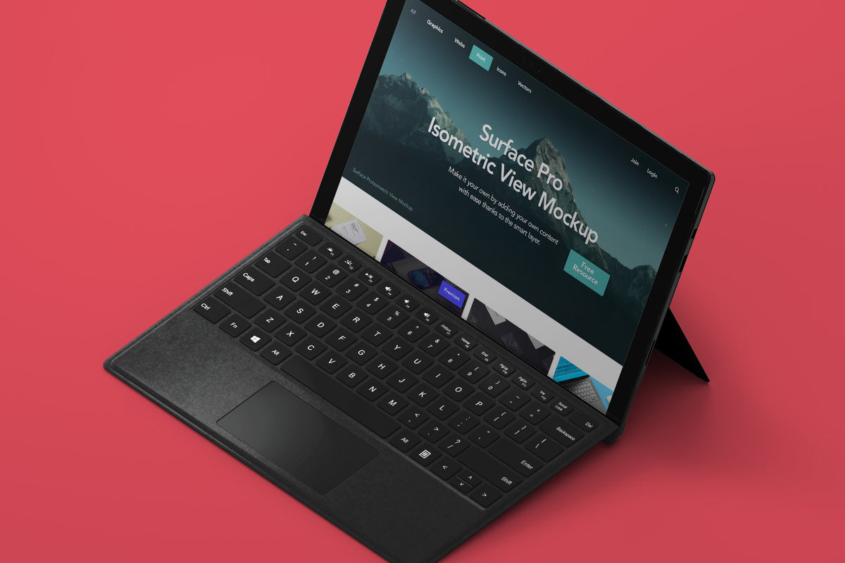 Perspective Psd Surface Pro Mockup