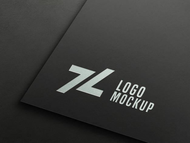 Perspective Silver Foil Embossed Logo Mockup Psd