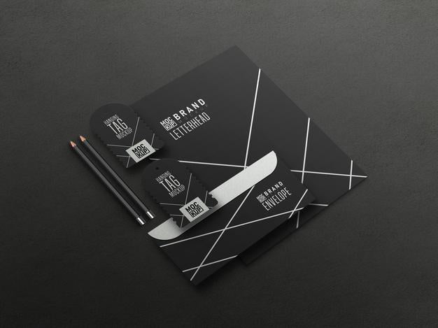 Perspective Stationery Set Mockup Psd