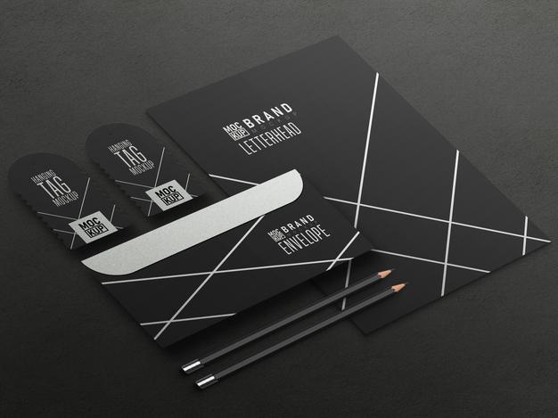 Perspective Stationery Set Mockup Psd