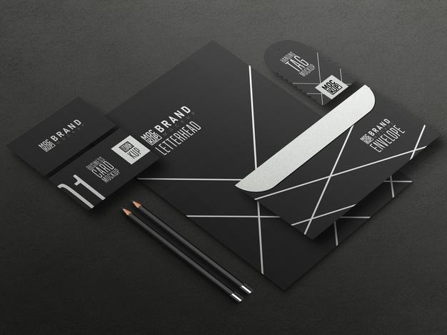 Perspective Stationery Set Mockup Psd